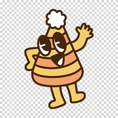 모자_잡화 컬러 인사 파일형식 노란색 캐릭터 손인사 고깔모자 편집이미지 PNG 사람없음 누끼