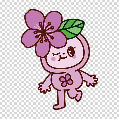 식물 캐릭터 컬러 모션 표정 파일형식 꽃 다리들기 윙크 잎 꽃캐릭터 보라색 편집이미지 PNG 사람없음 누끼