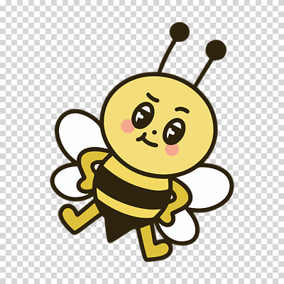 컬러 포즈 곤충 뼈 파일형식 날개뼈 허리손 노란색 캐릭터 벌 편집이미지 PNG 사람없음 누끼