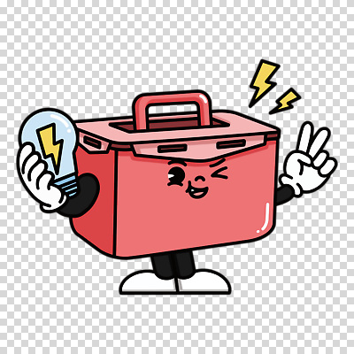 편집이미지 캐릭터 전구 윙크 들기 누끼 사람없음 빨간색 용기 브이 PNG 번개모양 다회용품 모양 그릇 컬러 모션 표정 손짓 번개 재활용품 파일형식