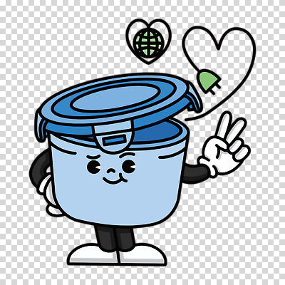 편집이미지 캐릭터 누끼 사람없음 파란색 뚜껑 용기 브이 PNG 다회용품 그릇 컬러 손짓 재활용품 파일형식