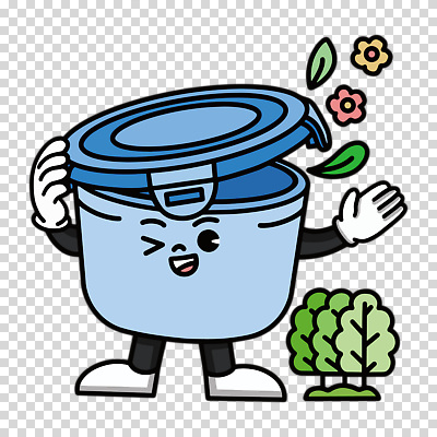 나무 편집이미지 캐릭터 꽃 잎 윙크 누끼 사람없음 파란색 뚜껑 오픈 용기 PNG 다회용품 식물 그릇 컬러 표정 재활용품 파일형식