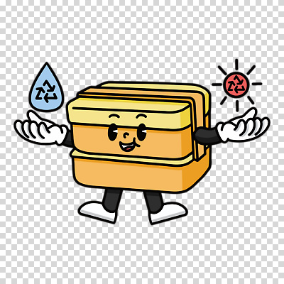 편집이미지 캐릭터 누끼 사람없음 태양 노란색 물방울 PNG 도시락통 다회용품 자연요소 컬러 용기_그릇 재활용품 파일형식