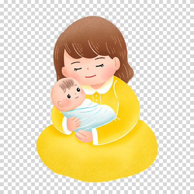 컬러 가족 모션 사람 아기 파일형식 눈감음 안기 여자 두명 노란색 엄마 신생아 PNG 편집이미지 누끼 전신