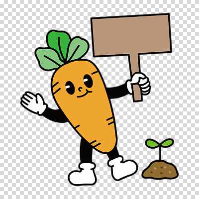편집이미지 들기 누끼 사람없음 새싹 당근 팻말 손인사 PNG 당근캐릭터 식물 캐릭터 모션 뿌리채소 프레임 인사 파일형식