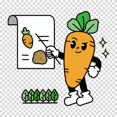 편집이미지 잎 설명 들기 누끼 사람없음 반짝임 당근 문서 지시봉 PNG 당근캐릭터 식물 캐릭터 모션 뿌리채소 파일형식
