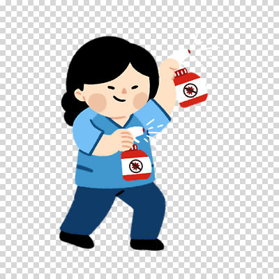 전신 편집이미지 여자 한명 들기 누끼 파란색 간호사 뿌리기 분무기 PNG 소독제 살균 1 컬러 모션 사람 의료진 파일형식