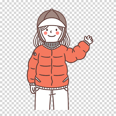 편집이미지 여자 털모자 한명 누끼 손인사 패딩 PNG 모자_잡화 1 사람 점퍼 인사 파일형식