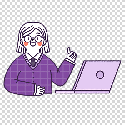 편집이미지 여자 한명 누끼 상반신 노트북 보라색 가리킴 PNG 안경낌 1 안경 컬러 사람 손짓 전자제품 파일형식