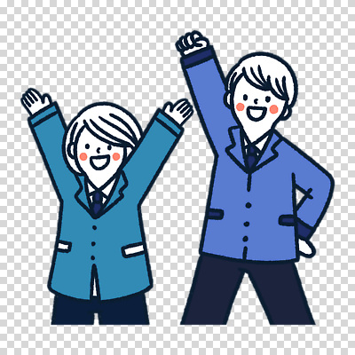 편집이미지 여자 남자 누끼 정장 두명 파란색 손들기 만세 자신감 PNG 옷 감정 컬러 모션 사람 파일형식