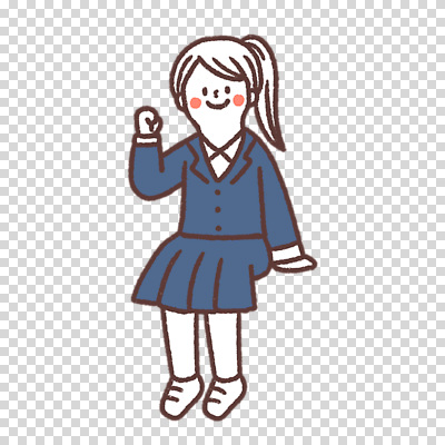 전신 편집이미지 여자 교복 청소년 한명 누끼 앉기 손들기 남색 PNG 1 옷 컬러 모션 사람 파일형식