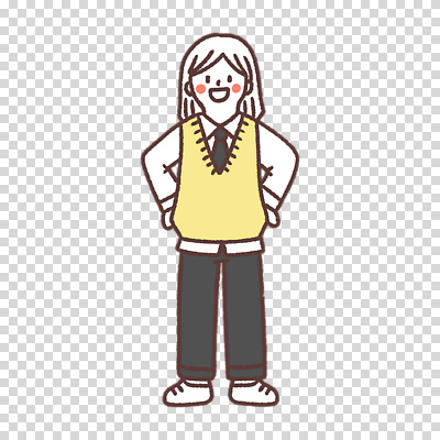 전신 편집이미지 여자 교복 허리손 청소년 한명 누끼 PNG 1 옷 포즈 사람 파일형식