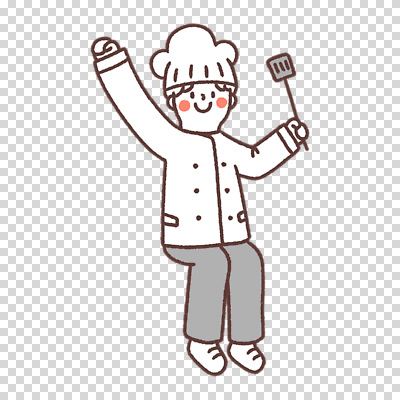 전신 편집이미지 남자 요리사모자 한명 들기 누끼 앉기 조리복 뒤집개 PNG 모자_잡화 1 유니폼 모션 주방용품 사람 요리사 파일형식