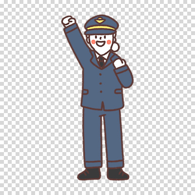 전신 편집이미지 여자 한명 누끼 손들기 파이팅 남색 PNG 역무원 직업 1 컬러 모션 사람 파일형식