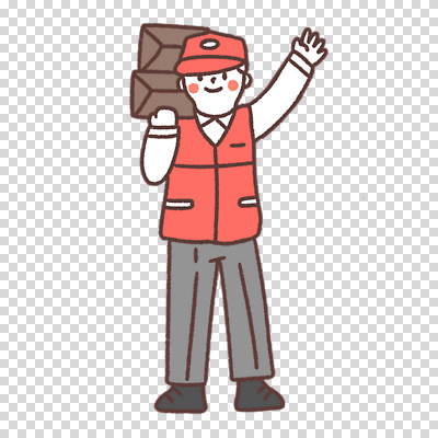 전신 편집이미지 남자 유니폼 한명 누끼 손들기 택배기사 우체부 택배상자 PNG 캡모자 직업 모자_잡화 1 옷 모션 사람 상자 배달원 택배 파일형식