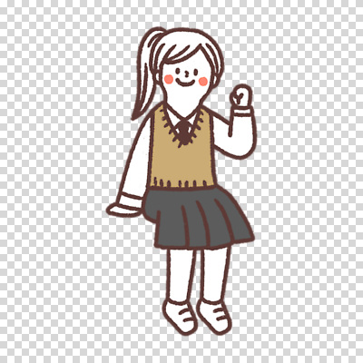 전신 편집이미지 여자 교복 청소년 한명 누끼 앉기 손들기 PNG 1 옷 모션 사람 파일형식