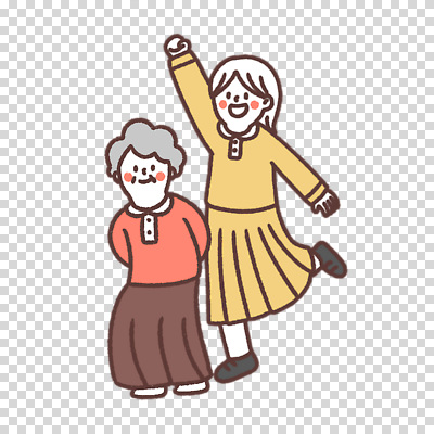 전신 편집이미지 여자 노년 누끼 두명 손들기 뒷짐 PNG 다리들기 모션 사람 성인 파일형식