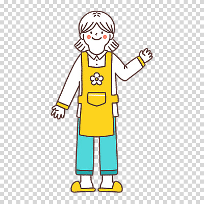 전신 편집이미지 여자 한명 누끼 노란색 손들기 앞치마 유치원선생님 PNG 1 컬러 모션 사람 교사 파일형식 직업
