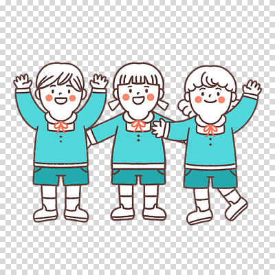 어린이 모션 사람 파란색 파일형식 하늘색 여자 유치원생 만세 손들기 전신 세명 남자 편집이미지 PNG 누끼