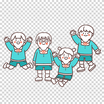 안경 어린이 다수 모션 사람 파란색 파일형식 안경낌 하늘색 점프 만세 손들기 앉기 전신 여러명 남자 여자 유치원생 편집이미지 PNG 누끼