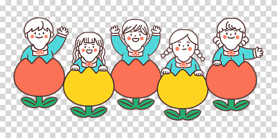 꽃 어린이 다수 모션 사람 파일형식 손들기 만세 유치원생 여러명 여자 남자 튤립 편집이미지 PNG 누끼