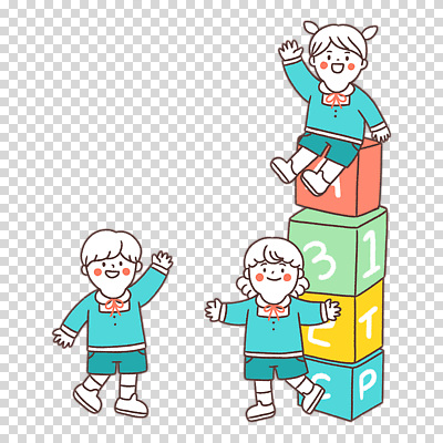 어린이 모션 사람 쌓기 블록 인사 파일형식 전신 팔벌리기 손인사 블록쌓기 앉기 세명 남자 여자 유치원생 편집이미지 PNG 누끼