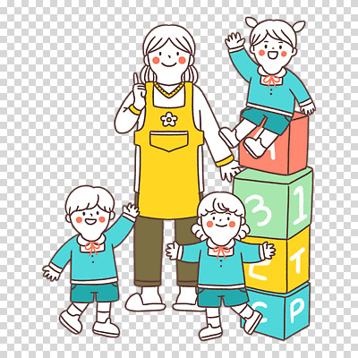 어린이 다수 모션 사람 쌓기 교사 블록 파일형식 앞치마 팔벌리기 손들기 앉기 블록쌓기 전신 여러명 남자 여자 유치원생 유치원선생님 편집이미지 PNG 누끼