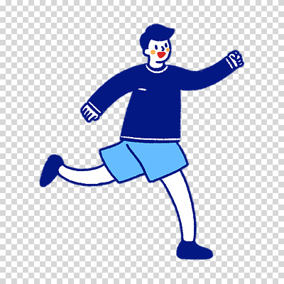 1 컬러 모션 사람 파일형식 달리기 파란색 전신 한명 남자 편집이미지 PNG 누끼