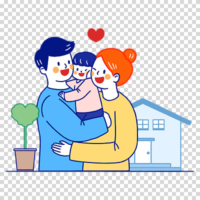 감정 관계 모션 사람 건물 파일형식 가족 화분 주택 사랑 상반신 안기 세명 남자 여자 어린이 편집이미지 PNG 누끼