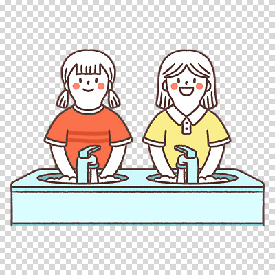 편집이미지 여자 어린이 누끼 상반신 두명 세면대 수도꼭지 손씻기 비누거품 PNG 사람 거품 씻기 파일형식
