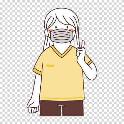 편집이미지 여자 어린이 한명 누끼 노란색 가리킴 PNG 마스크착용 1 컬러 마스크 사람 손짓 사회이슈 파일형식 컨셉 모션