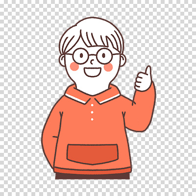 편집이미지 남자 어린이 한명 누끼 상반신 손들기 주황색 따봉 PNG 안경낌 1 안경 컬러 모션 사람 최고 파일형식 잡화