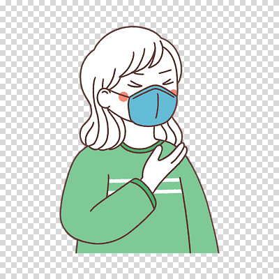 편집이미지 여자 한명 누끼 상반신 초록색 손들기 찡그림 PNG 기침 마스크착용 1 컬러 모션 표정 마스크 사람 사회이슈 파일형식 컨셉