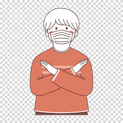 편집이미지 남자 한명 누끼 상반신 빨간색 X PNG 마스크착용 1 알파벳 컬러 마스크 사람 사회이슈 파일형식 영어 컨셉 문자