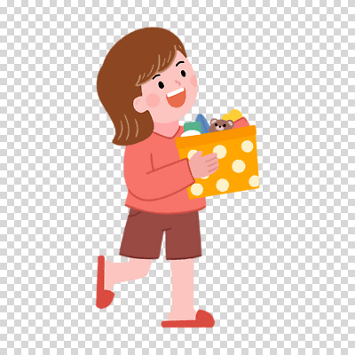 전신 편집이미지 여자 어린이 한명 들기 누끼 장난감 PNG 장난감박스 1 모션 사람 상자 파일형식