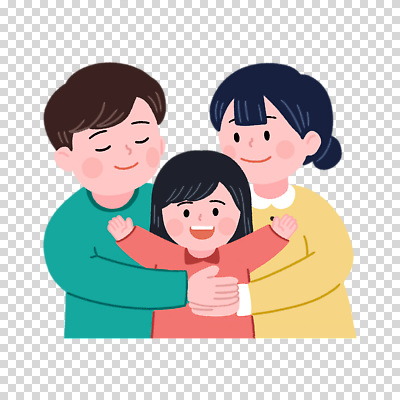 편집이미지 여자 남자 어린이 가족 안기 누끼 상반신 세명 눈감음 만세 PNG 감싸기 관계 모션 사람 파일형식