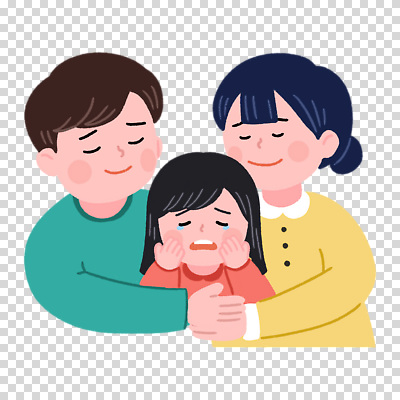 편집이미지 여자 남자 어린이 가족 안기 누끼 상반신 세명 슬픔 울음 눈물 PNG 위로 감정 관계 모션 표정 사람 파일형식