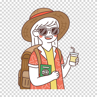 편집이미지 여자 배낭 한명 들기 누끼 상반신 선글라스 밀짚모자 여권 PNG 테이크아웃컵 하와이안 모자_잡화 1 패션 안경 가방 모션 사람 컵 파일형식