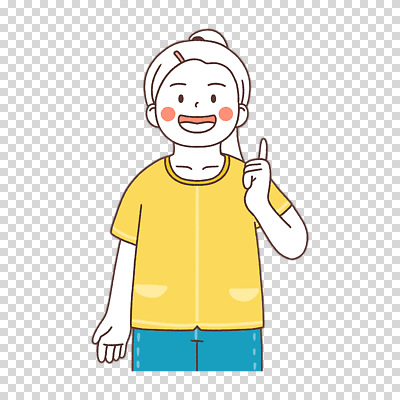 편집이미지 여자 한명 누끼 노란색 가리킴 PNG 1 컬러 사람 손짓 파일형식 모션