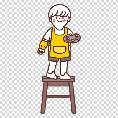 전신 편집이미지 남자 어린이 한명 들기 누끼 앞치마 팔레트 PNG 팔토시 1 모션 사람 토시 파일형식