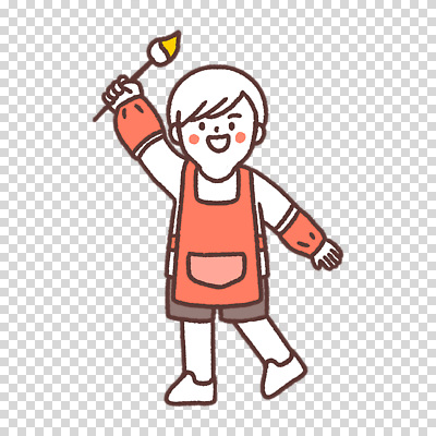 전신 편집이미지 남자 어린이 한명 들기 누끼 손들기 앞치마 붓 PNG 팔토시 1 모션 사람 토시 파일형식