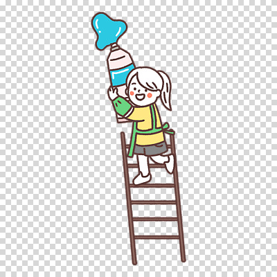 전신 편집이미지 여자 어린이 사다리 한명 누끼 앞치마 물감 PNG 짜기 팔토시 1 모션 사람 미술도구 도구 토시 파일형식