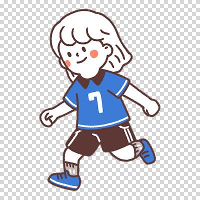 전신 편집이미지 여자 어린이 유니폼 한명 누끼 파란색 달리기 축구복 PNG 1 옷 컬러 모션 사람 운동복 축구 파일형식