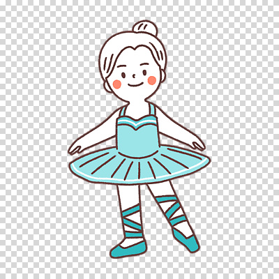 전신 편집이미지 여자 어린이 하늘색 한명 누끼 발레복 PNG 1 옷 사람 파란색 발레 파일형식