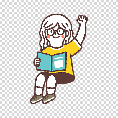 전신 편집이미지 여자 어린이 한명 들기 누끼 책 독서 손들기 손인사 PNG 안경낌 1 안경 모션 사람 인사 파일형식