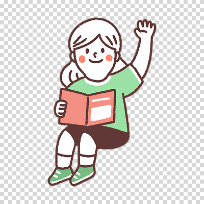 전신 편집이미지 여자 어린이 한명 들기 누끼 앉기 책 독서 손들기 손인사 PNG 1 모션 사람 인사 파일형식