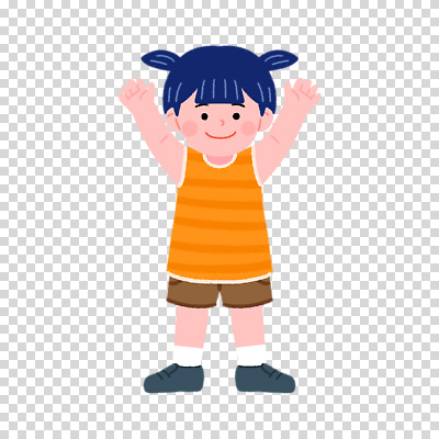 전신 편집이미지 여자 어린이 한명 누끼 민소매 만세 PNG 1 상의 모션 사람 파일형식 옷