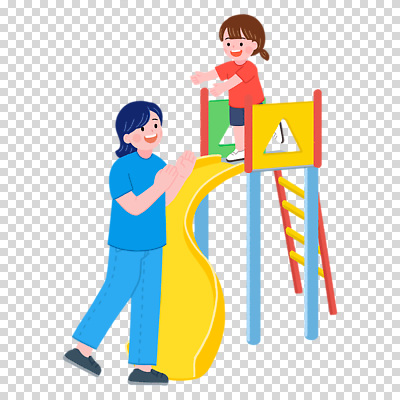 전신 편집이미지 여자 어린이 모녀 누끼 두명 미끄럼틀 놀이터 PNG 손뻗기 딸 가족 모션 놀이 엄마 사람 놀이기구 파일형식