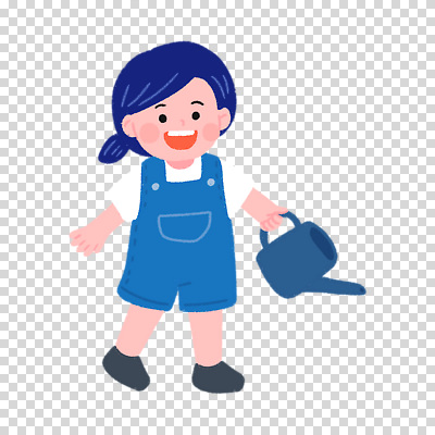 전신 편집이미지 여자 어린이 한명 들기 누끼 파란색 물뿌리개 멜빵바지 물주기 PNG 1 컬러 바지 모션 사람 멜빵 파일형식 잡화 하의 옷