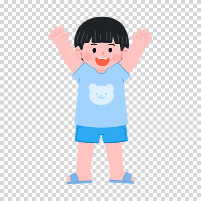 전신 편집이미지 남자 어린이 하늘색 한명 누끼 만세 PNG 1 모션 사람 파란색 파일형식 컬러